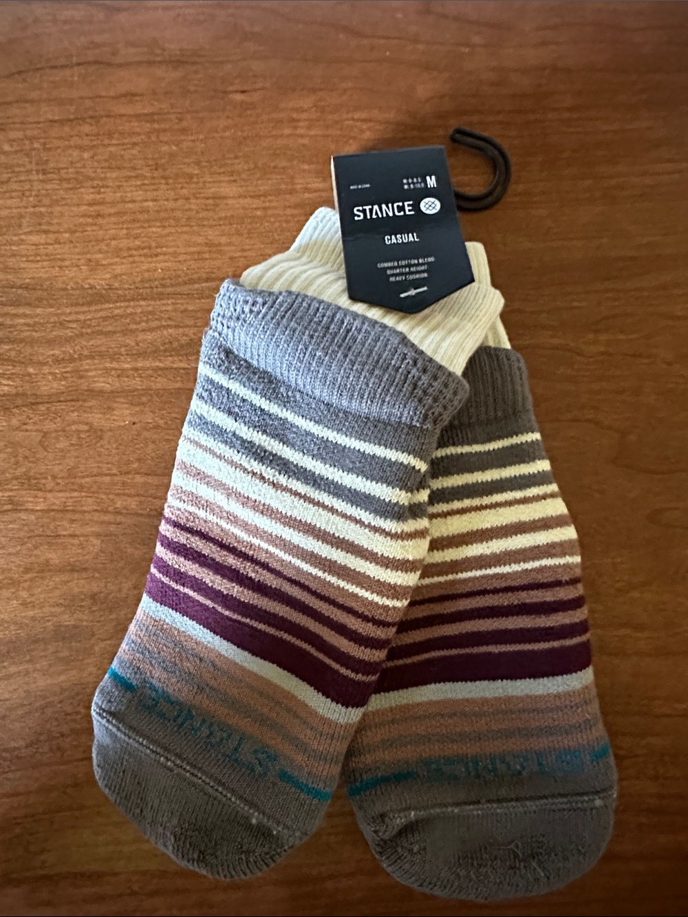 FP Stance Recovery slip womens  Socks - Gray, Maroon & Blue NWT